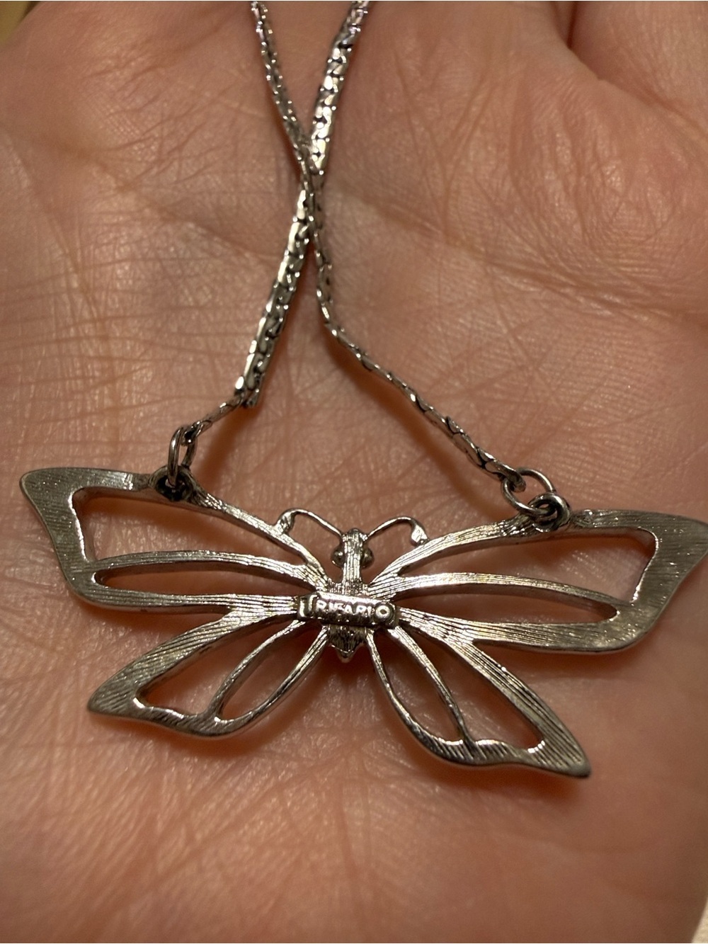TRIFARI Silver-Toned Butterfly Pendant Necklace - Picture 4 of 8